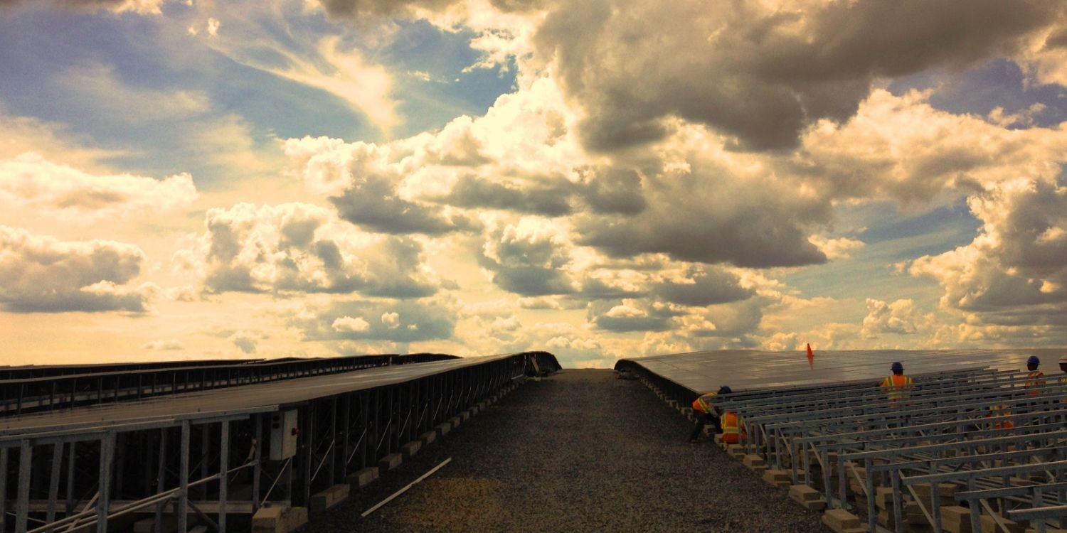 solar panels ground view